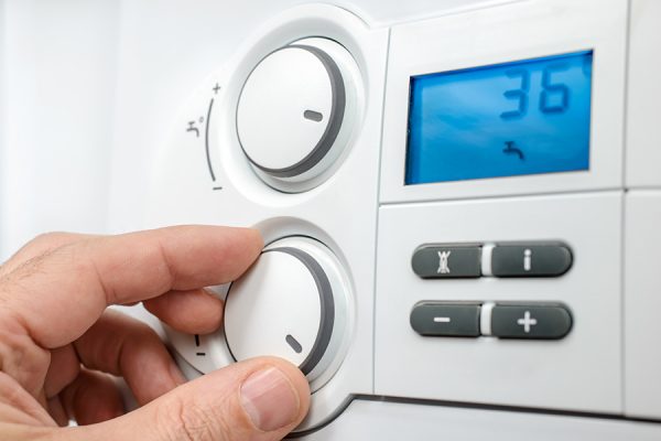 Heating boiler Control panel of the gas boiler for hot water and heating